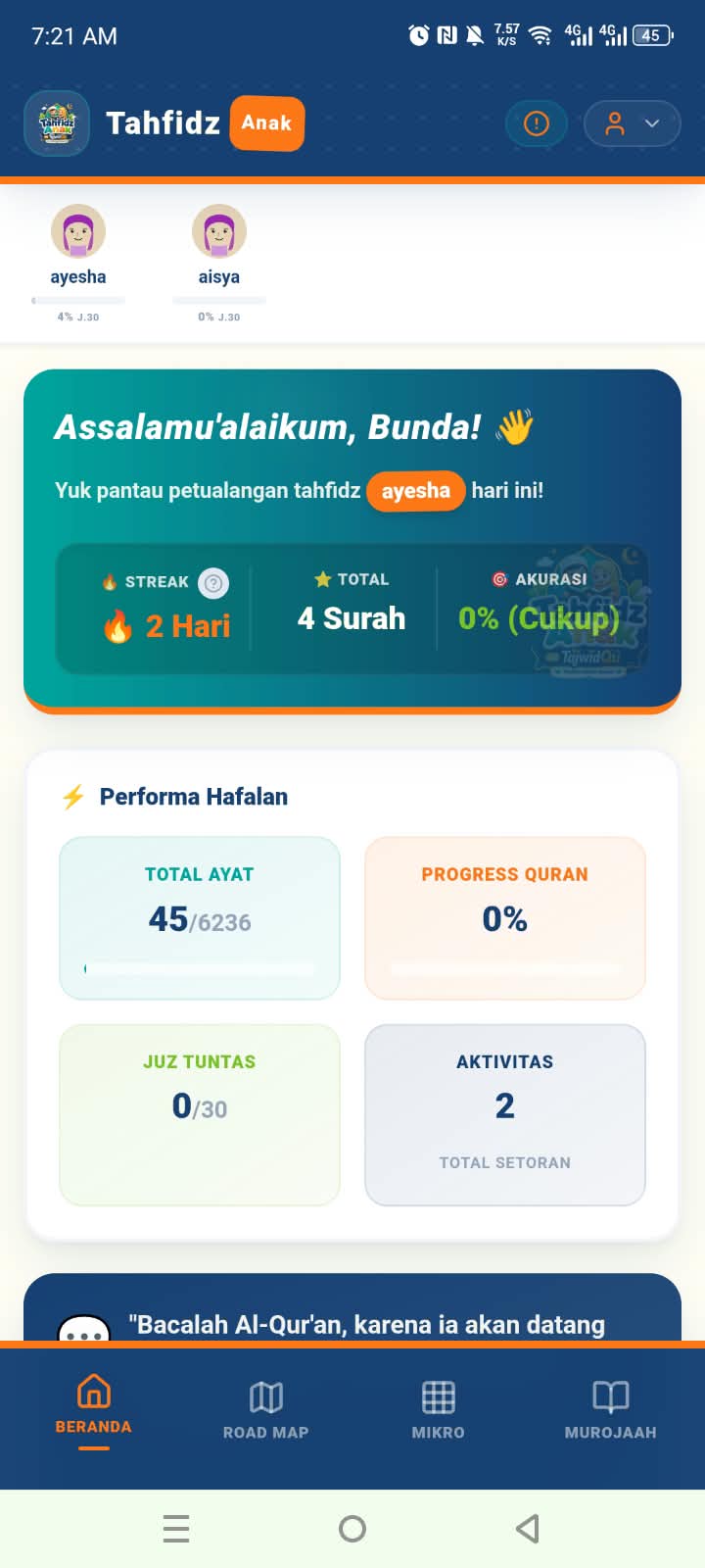 Tampilan Home Aplikasi