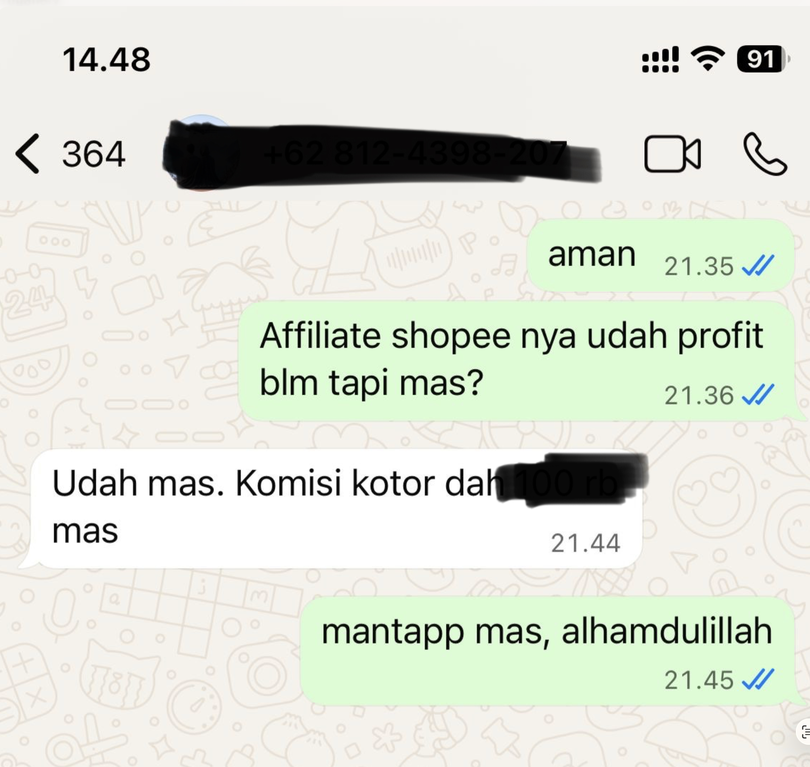 Testimoni Meta Ads Shopee Affiliate 02